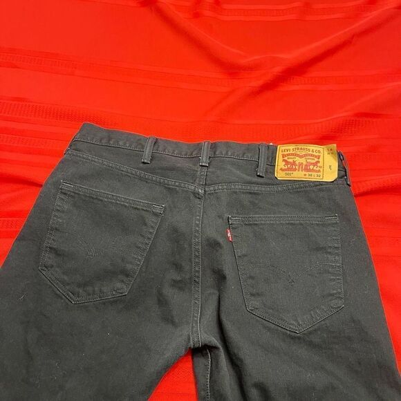 Levi’s VTG 90s Black Men’s Button Fly Straight Leg Denim Jeans Size 38 X 31 - Picture 10 of 13